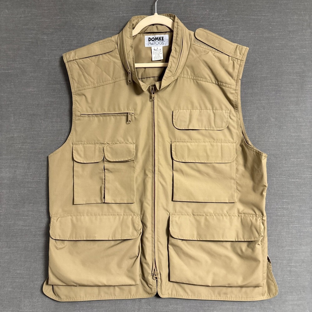 Vintage Domke PhoTOGS Utility Cargo Vest Full Zip Photography 3XL Traveler Hood‎